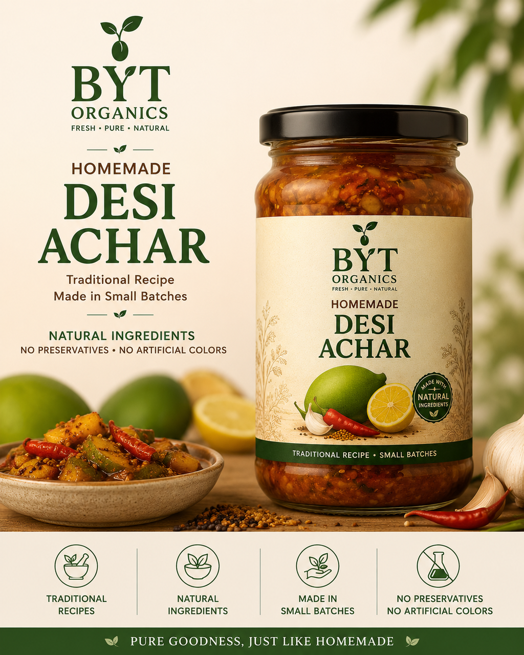 BYT Organic's Traditional Mixed Pickle (Achar)
