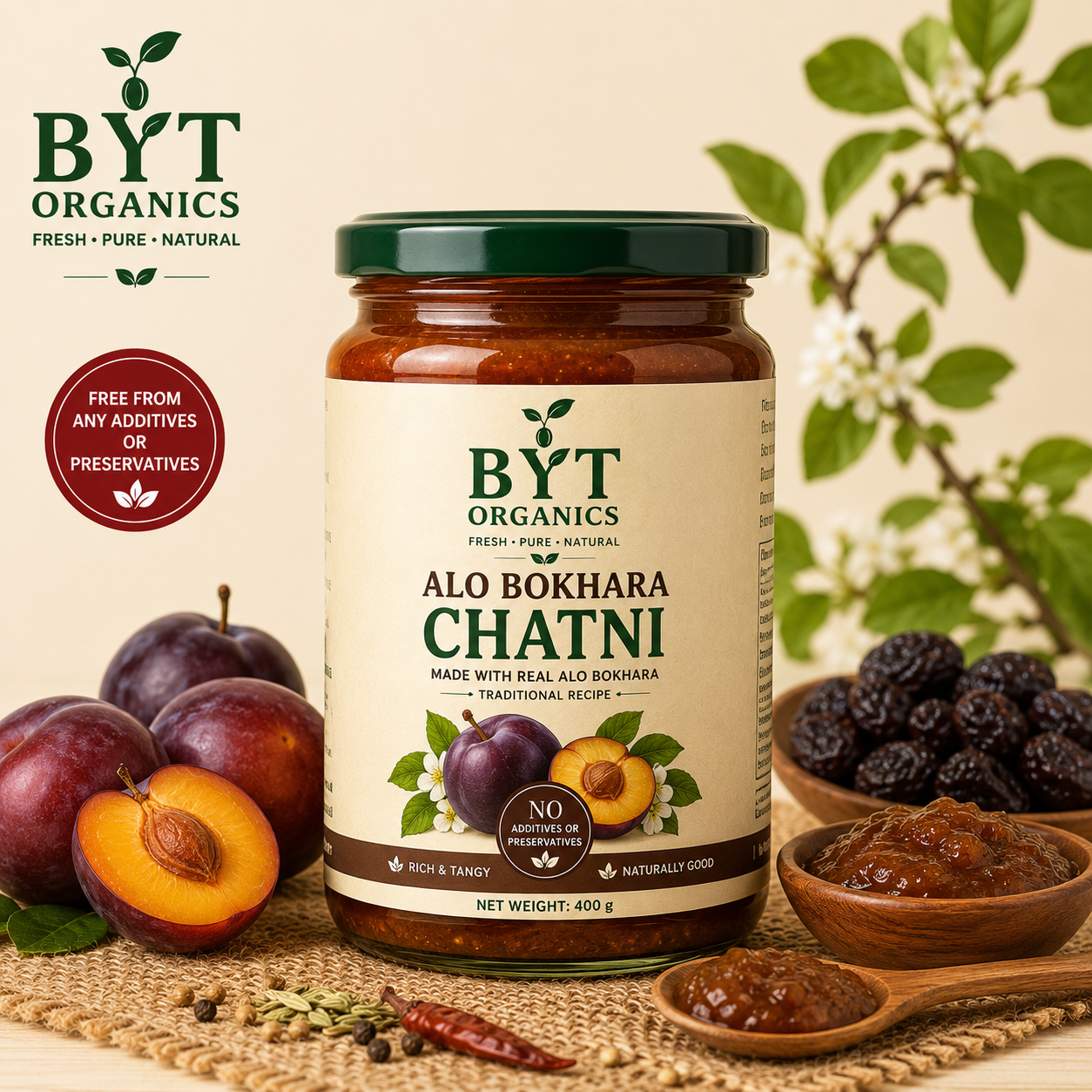 Aalo Bokhara Chatni  | No Preservatives | BYT Organics