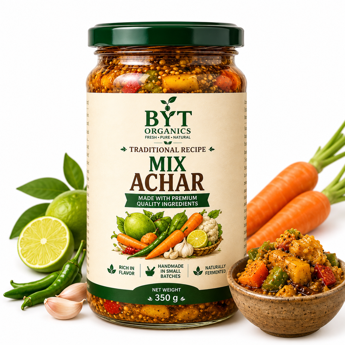 Mixed Achar | Traditional Homemade Pickle | BYT Organics