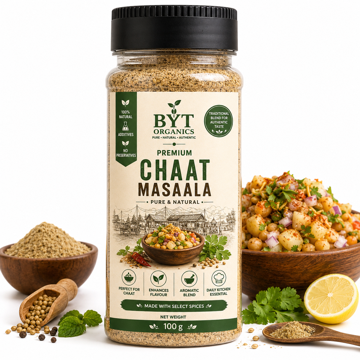 BYT Organics Chaat Masala – Premium Spice Blend | 100g